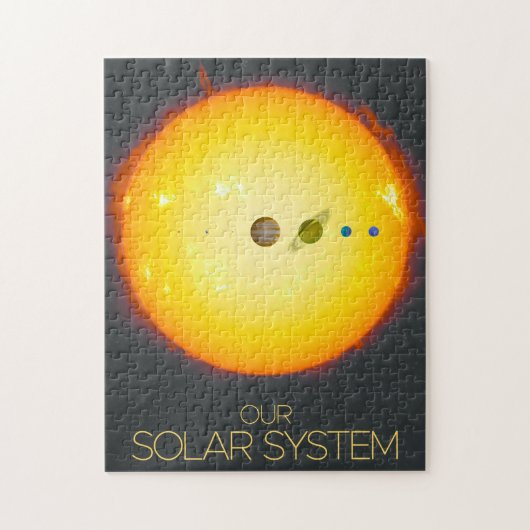 De ruimte, het zonnestelsel, de zon en de planeten legpuzzel (Verticaal)