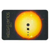 De ruimte, het zonnestelsel, de zon en de planeten magneet (Horizontaal)