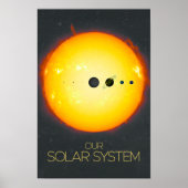 De ruimte, het zonnestelsel, de zon en de planeten poster (Voorkant)