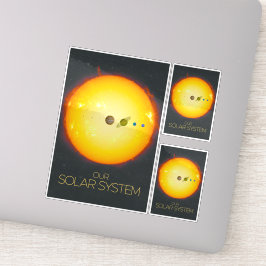 De ruimte, het zonnestelsel, de zon en de planeten sticker