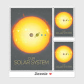 De ruimte, het zonnestelsel, de zon en de planeten sticker (Vel)