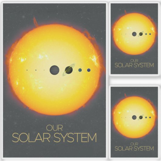 De ruimte, het zonnestelsel, de zon en de planeten sticker (Voorkant)