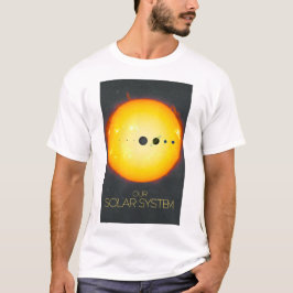 De ruimte, het zonnestelsel, de zon en de planeten t-shirt