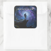 De ruimte is de laatste grens vierkante sticker (Tas)