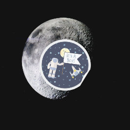 De ruimte is een jongen! ronde sticker