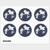 De ruimte is een jongen! ronde sticker (Vel)