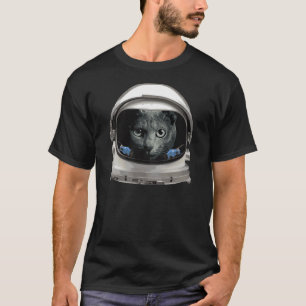 De ruimte Kat van de Astronaut van de Helm T-shirt