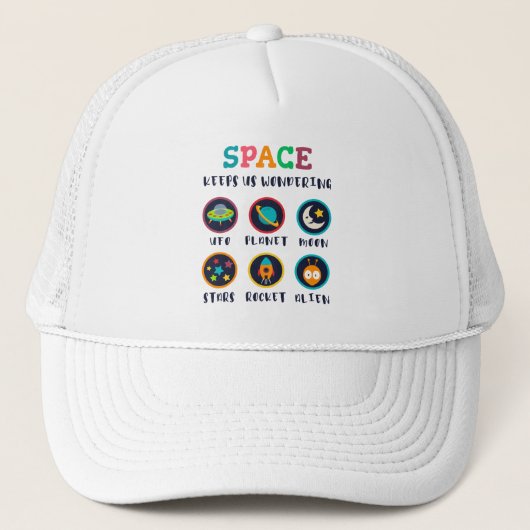 De ruimte laat ons wonderen trucker pet (Voorkant)