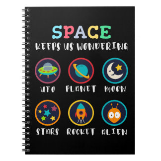 De ruimte laat ons zich afvragen notitieboek