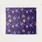 De ruimte met planeten, sterren en sterrenstelsels wandkleed (Voorkant (horizontaal))