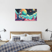 De ruimte tussen gedachten canvas afdruk (Insitu (Slaapkamer))