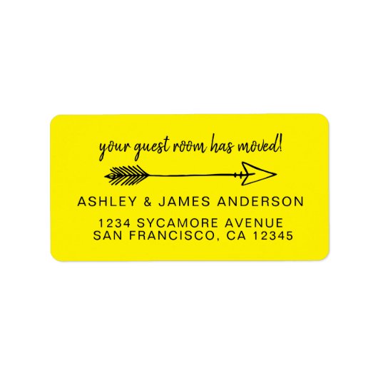 De ruimte van de gast heeft Bright Geel Nieuw Adre Etiket (Voorkant)