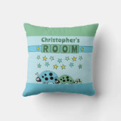 De ruimte van het kind Ladybugs voegt naam blauwe  Kussen (Achterkant)