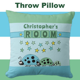 De ruimte van het kind Ladybugs voegt naam blauwe  Kussen