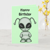 De ruimte Vreemde Kaart van de Verjaardag (Gele Bloem)