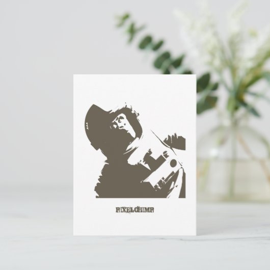 De RuimteChimpansee van de stencil Briefkaart (Staand voorkant)