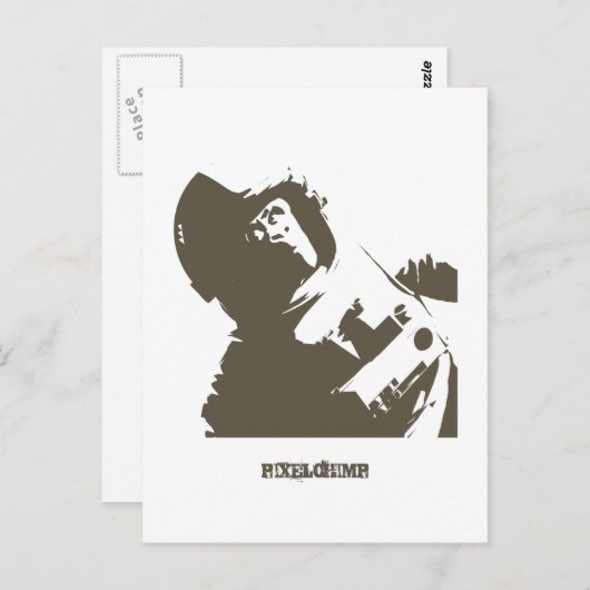 De RuimteChimpansee van de stencil Briefkaart (Voorkant / Achterkant)