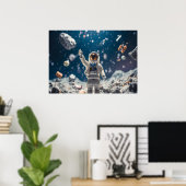 De Ruimteman Uit in de Ruimte Muur Poster (Thuiskantoor)