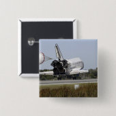 De ruimtependelAtlantis ontruimt zijn belemmerings Vierkante Button 5,1 Cm (Voorkant /achterkant)