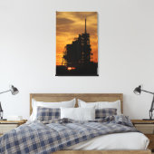 De ruimtependelAtlantis op het lanceerpad Canvas Afdruk (Insitu (Slaapkamer))
