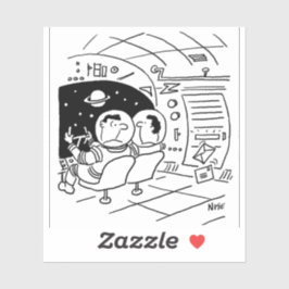 De ruimteschip in de buitenruimte heeft e-mail gel sticker