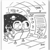 De ruimteschip in de buitenruimte heeft e-mail gel sticker (Voorkant)