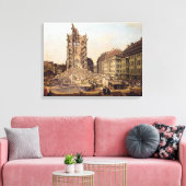 De ruïnes van de oude Kreuzkirche, Dresden Canvas Afdruk (Insitu (Woonkamer))
