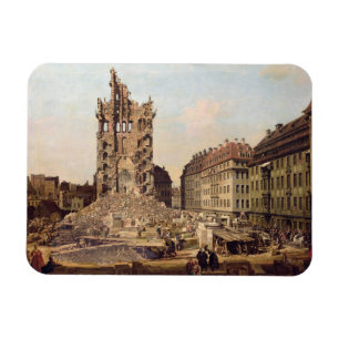 De ruïnes van de oude Kreuzkirche, Dresden Magneet
