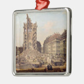 De ruïnes van de oude Kreuzkirche, Dresden Metalen Ornament (Links)