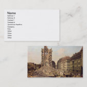 De ruïnes van de oude Kreuzkirche, Dresden Visitekaartje (Voorkant / Achterkant)