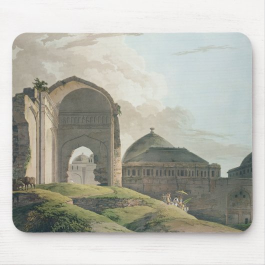 De ruïnes van het paleis in Madurai, 1798 Muismat (Voorkant)