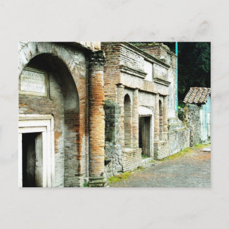 De ruïnes van Pompeii - markt met tempels Briefkaart