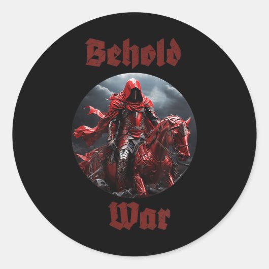 De ruiter van de oorlog _ De vier ruiters Ronde Sticker (Voorkant)