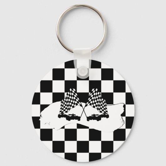 De Ruitervlag en Raceauto's Sleutelhanger (Voorkant)