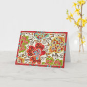 De Rumba Dance - Cream Wenskaart Kaart (Gele Bloem)