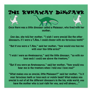 De Runaway Dinosaur Perfect Poster