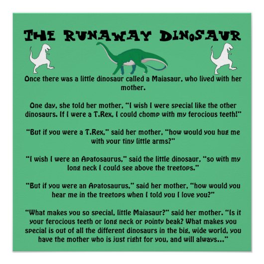 De Runaway Dinosaur Perfect Poster (Voorkant)