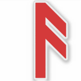 De Rune Ansuz (rood) Sticker