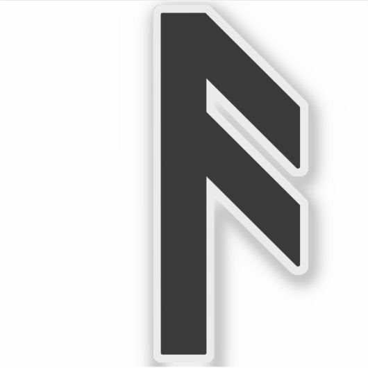 De Rune Ansuz (zwart) Sticker (Voorkant)