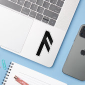 De Rune Ansuz (zwart) Sticker (Laptop met iPhone)