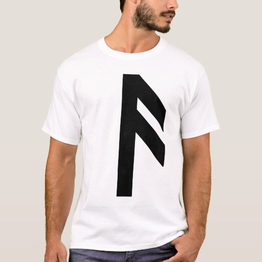 De Rune Ansuz (zwart) T-shirt (Voorkant)