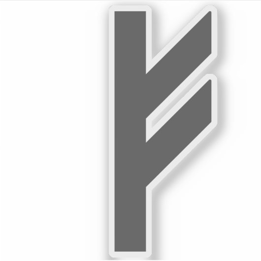 De Rune Fehu (grijs) Sticker (Voorkant)
