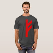 De Rune Fehu (rood) T-shirt (Voorkant volledig)