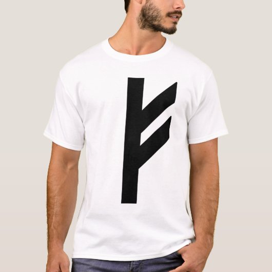 De Rune Fehu (zwart) T-shirt (Voorkant)