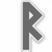 De Rune Raidho (grijs) Sticker (Voorkant)