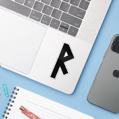De Rune Raidho (zwart) Sticker (Laptop met iPhone)