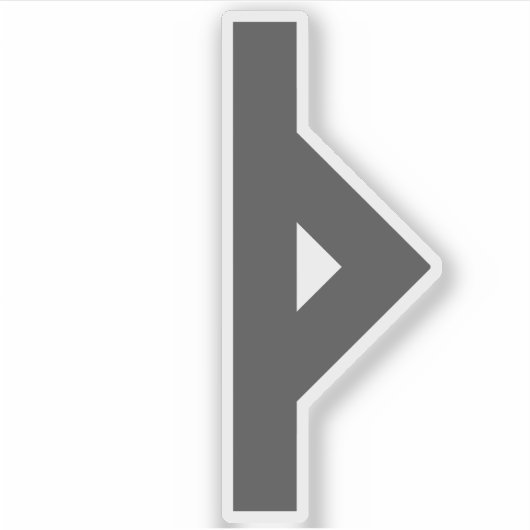 De Rune Thurisaz (grijs) Sticker (Voorkant)