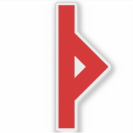 De Rune Thurisaz (rood) Sticker