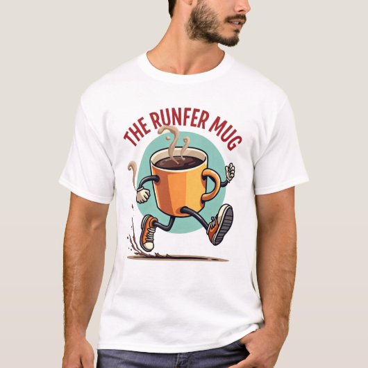 De Runfer mok | Energetische hardloopkoffiekop  T-shirt (Voorkant)