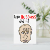 De Russen deden het Cartoon Putin Briefkaart (Staand voorkant)